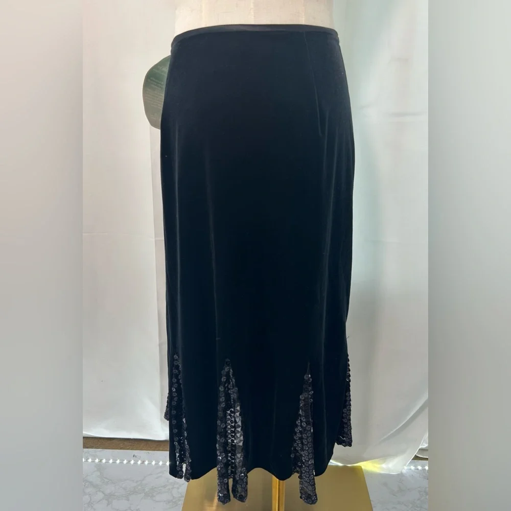 DEADSTOCK VINTAGE Y2K JACKIE JON Velvet Sequin Midi Skirt